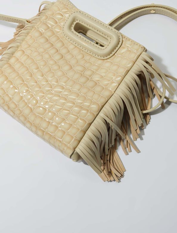 Mock croc leather mini M bag : M Bag color Glossy Beige