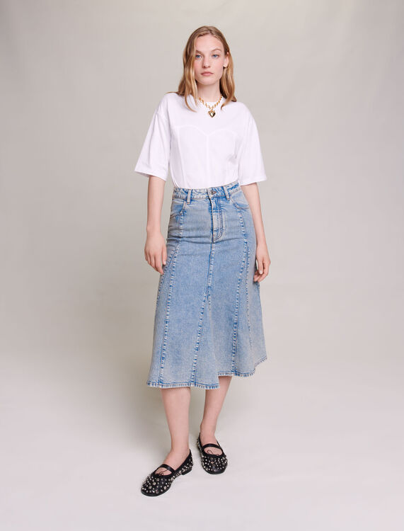 Denim midi skirt - Skirts & Shorts - MAJE