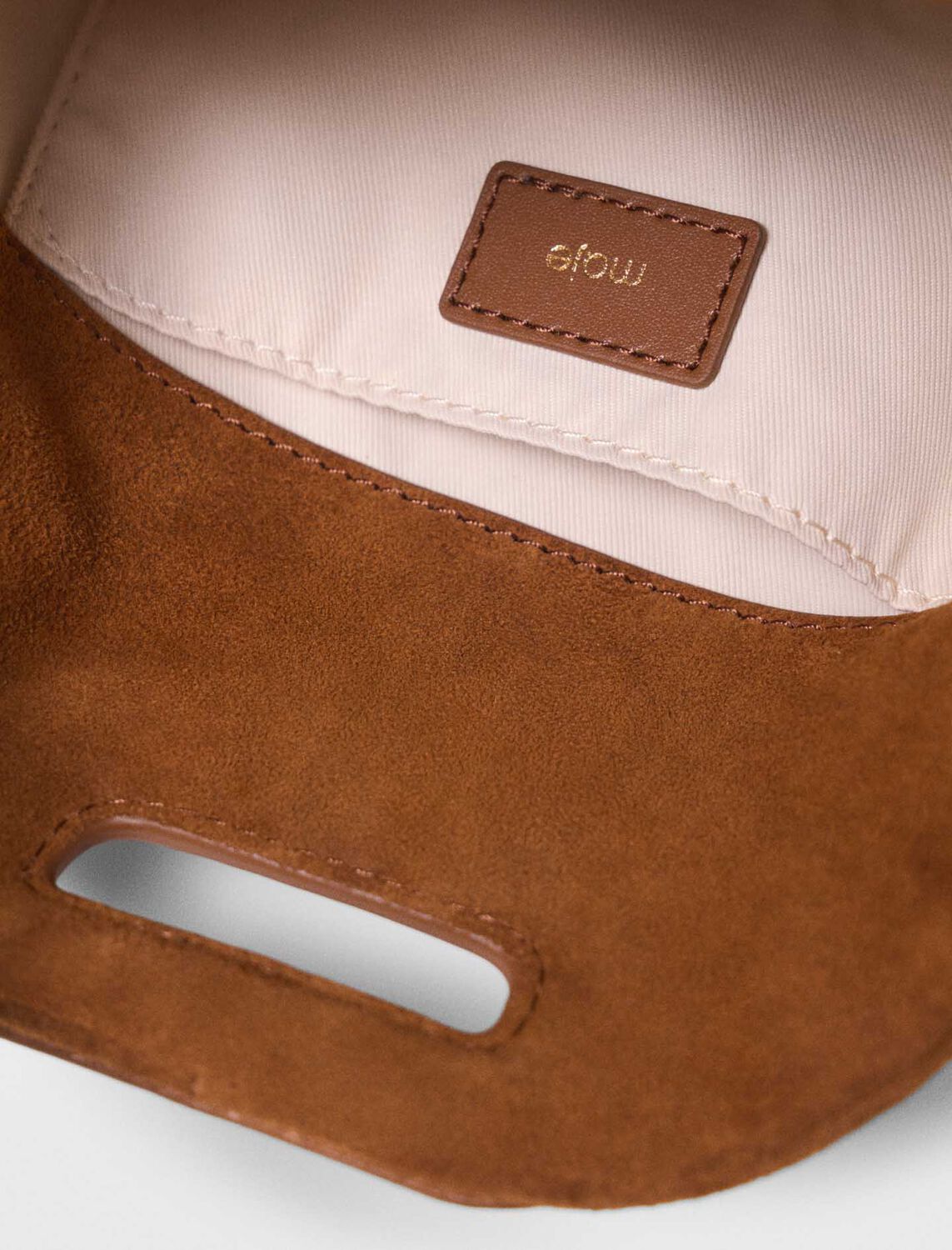 Topstitched suede Miss M Mini bag : M Bag color Brown