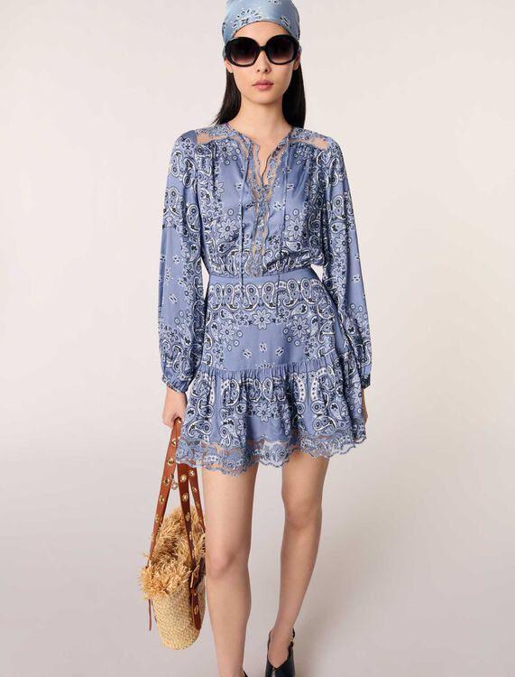Short patterned floaty dress - Dresses - MAJE