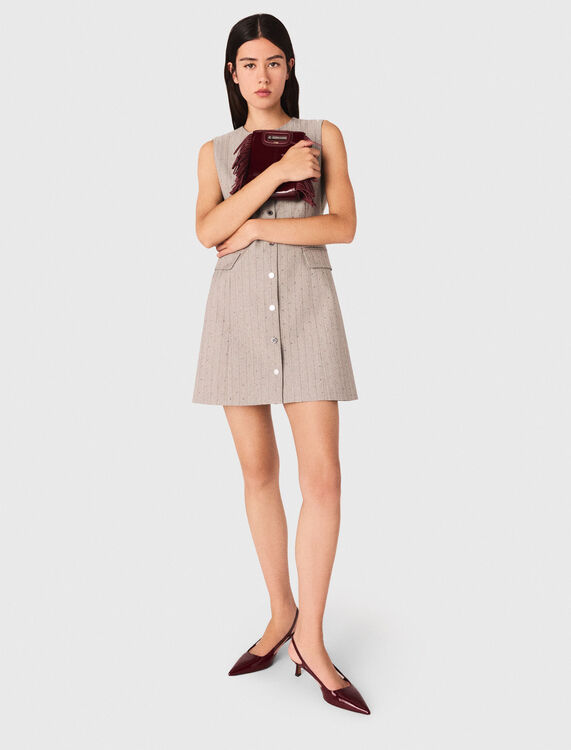 Short rhinestone suit dress - Dresses - MAJE