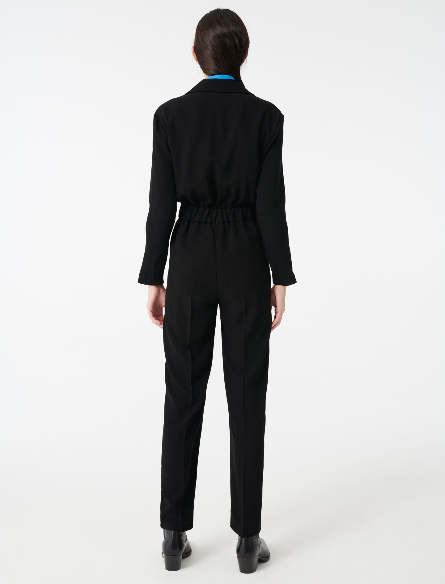 white zip up jumpsuit