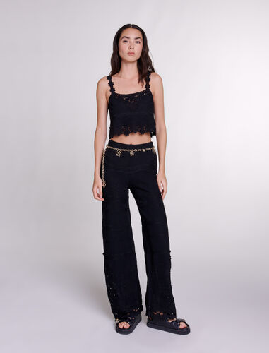 Crochet trousers : Spring-Summer Collection color Black