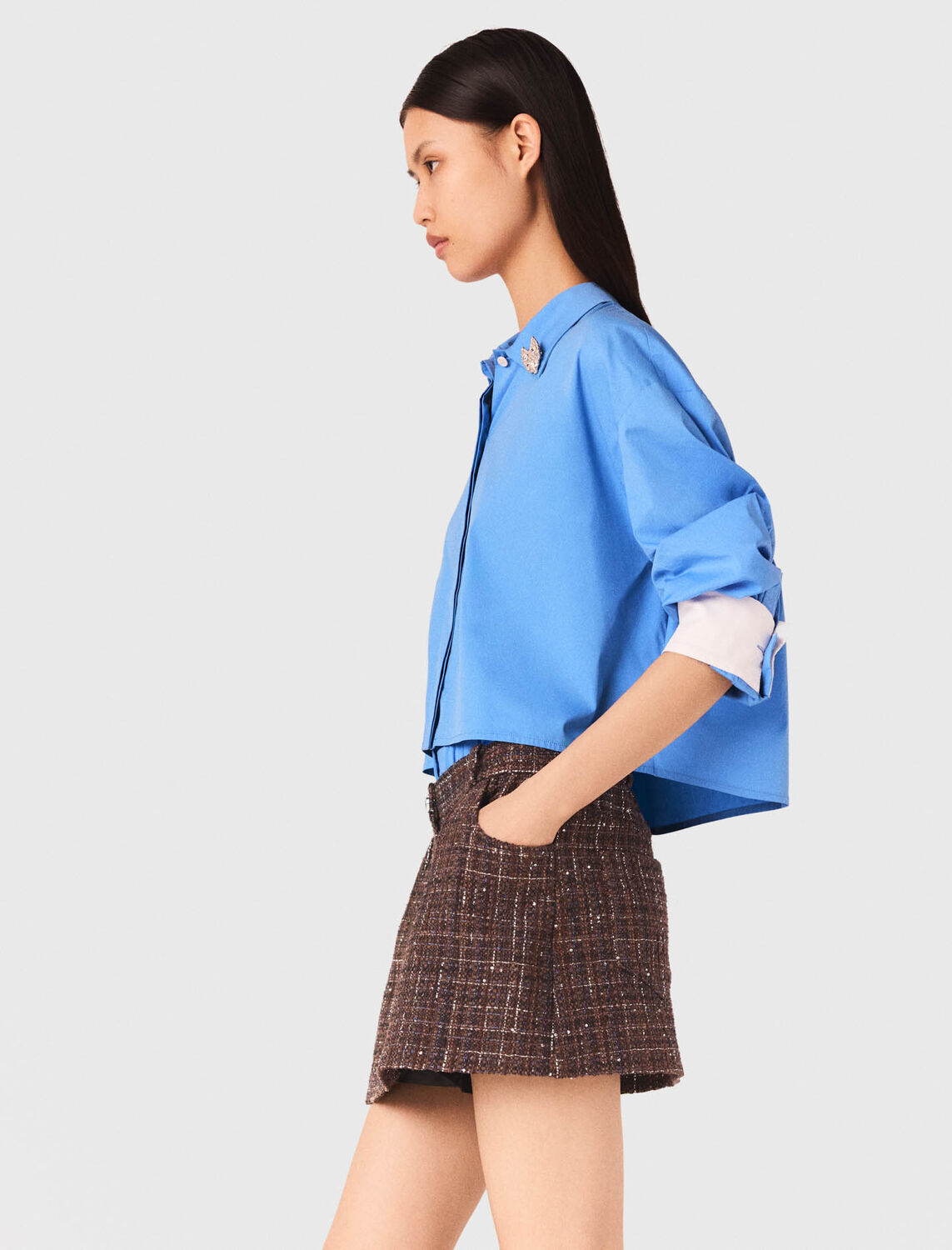 Tweed shorts with elasticated waistband - Skirts & Shorts - MAJE