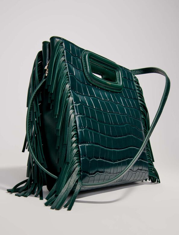 M bag in crocodile-effect leather : Bags color Black