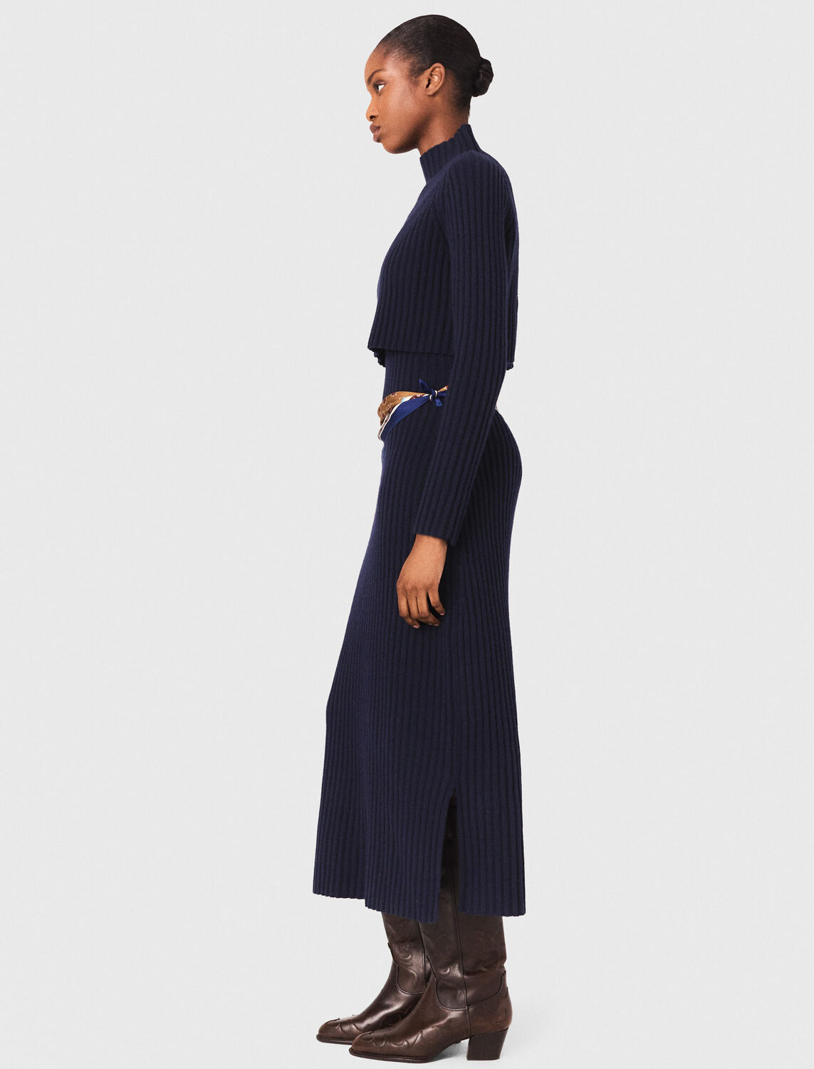 Knit dress with removable jumper - Dresses - MAJE