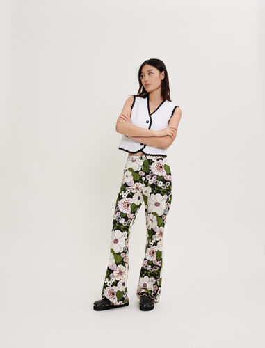 70s Floral print trousers : Trousers & Jeans color Flower 70's black