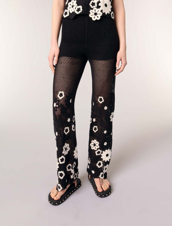 Floral crochet trousers - Trousers & Jeans - MAJE
