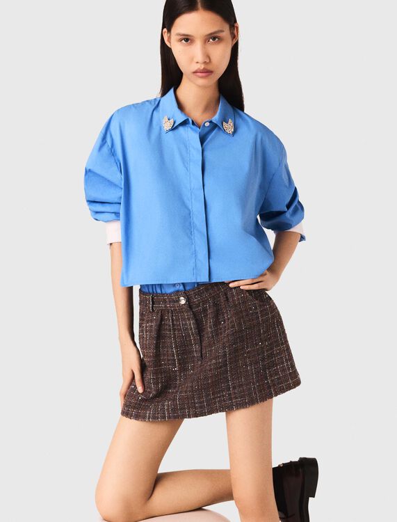 Tweed shorts with elasticated waistband - Skirts & Shorts - MAJE