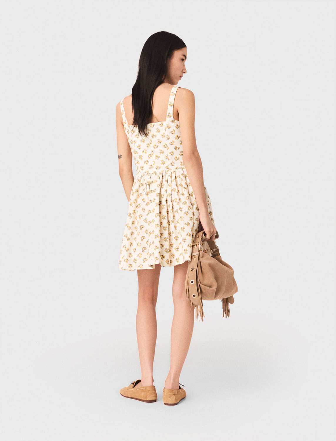 Short flared patterned dress - Dresses - MAJE