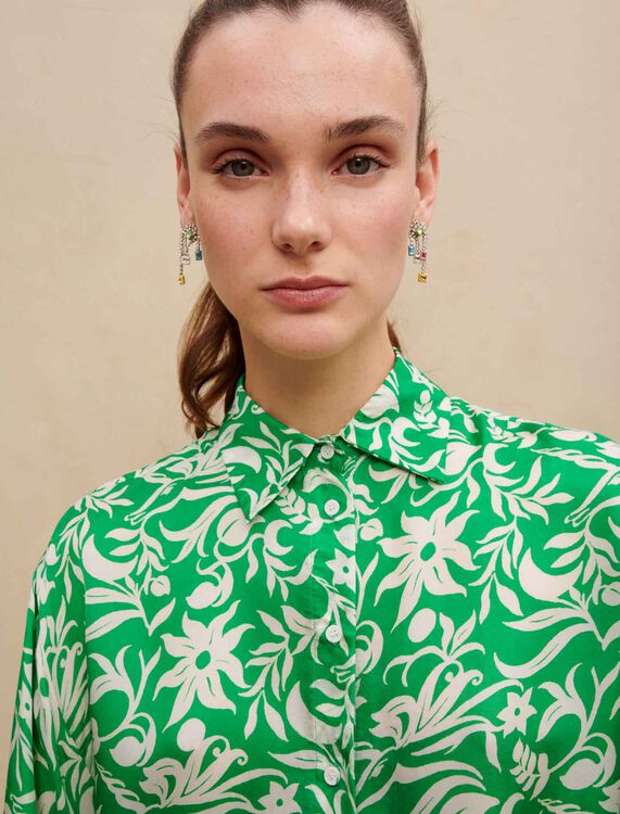 Printed satiny shirt - Shirts - MAJE