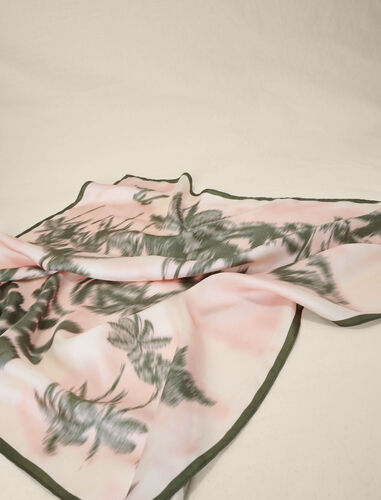 Palm tree print scarf : Scarves and shawls color Ecru