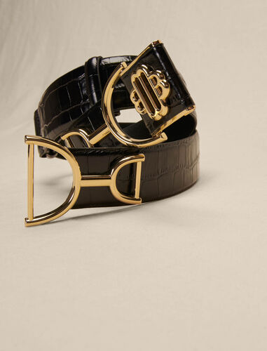 Wide smooth leather belt : Belts color Black