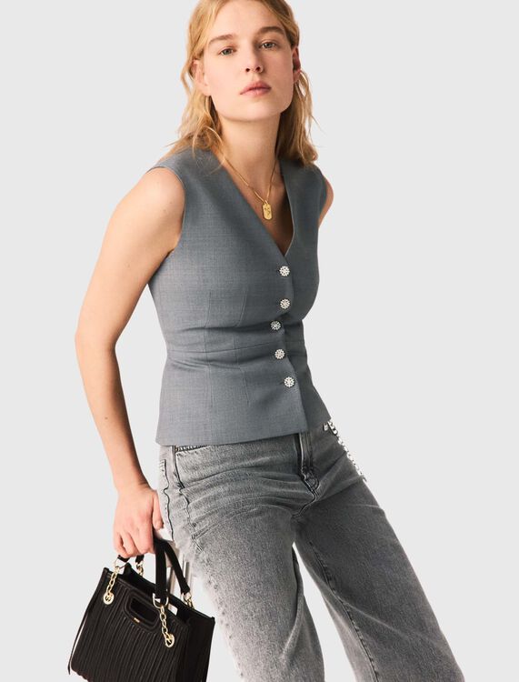 Jewel-button tailored jacket - Tops - MAJE