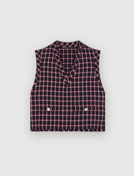 Checked sleeveless top - View All - MAJE