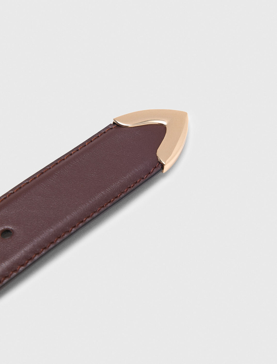 Smooth leather belt : Belts color Dark brown
