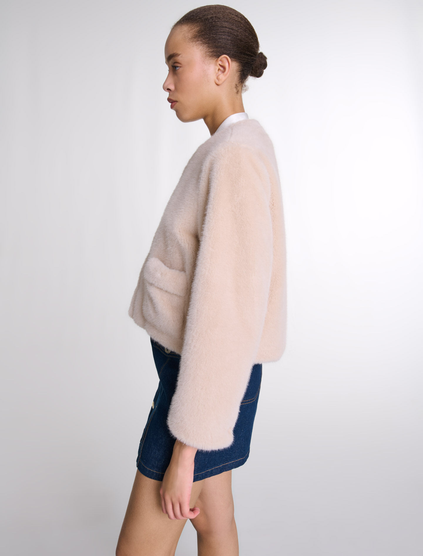 Maje faux fur jacket clearance
