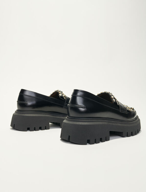 Platform loafers with studs - Sling-Back & Sandals - MAJE