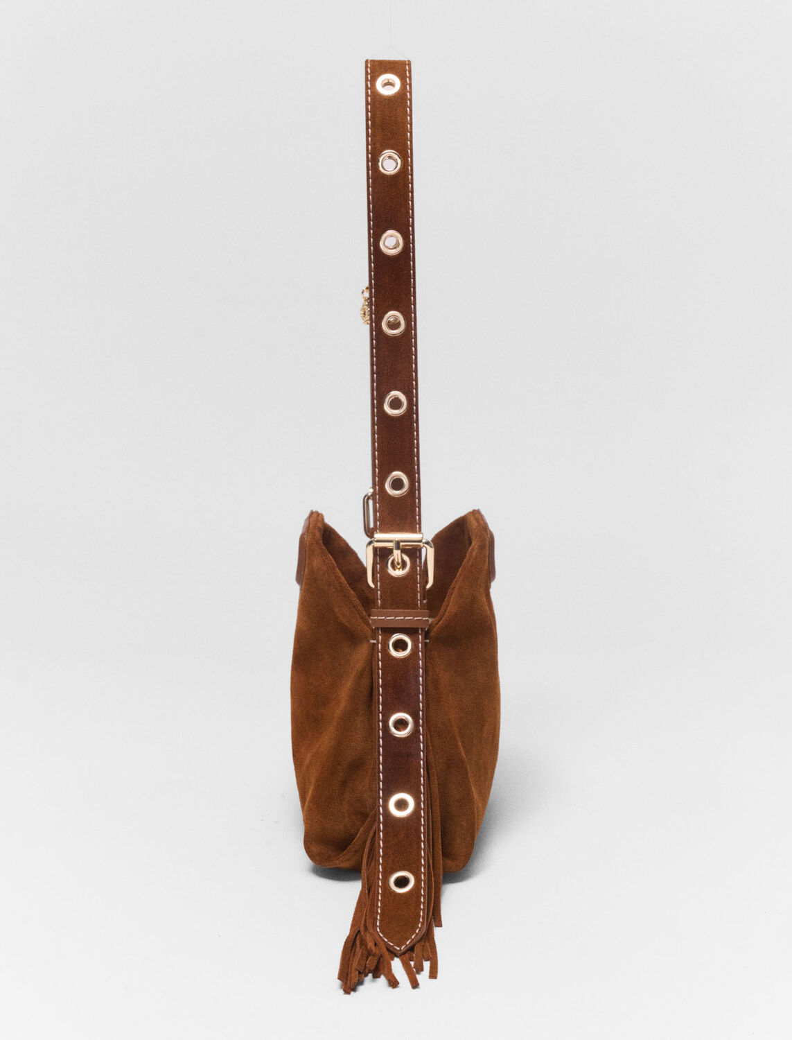 Topstitched suede Miss M Mini bag -  - MAJE