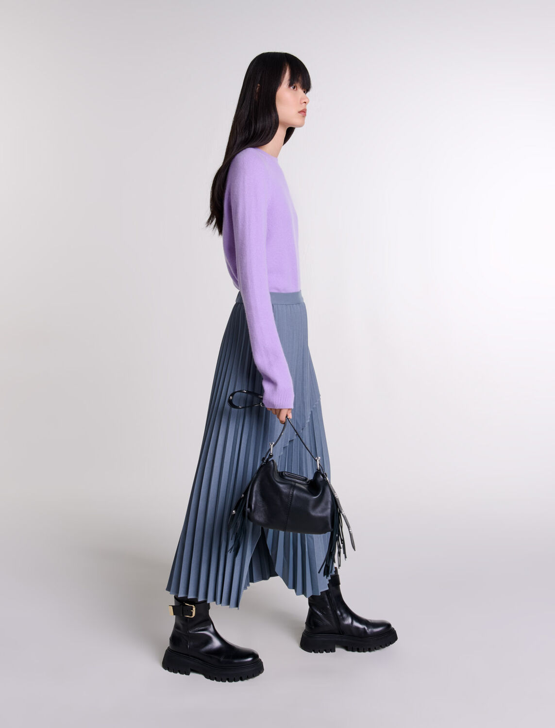 Asymmetrical pleated skirt - Fall-Winter Collection - MAJE