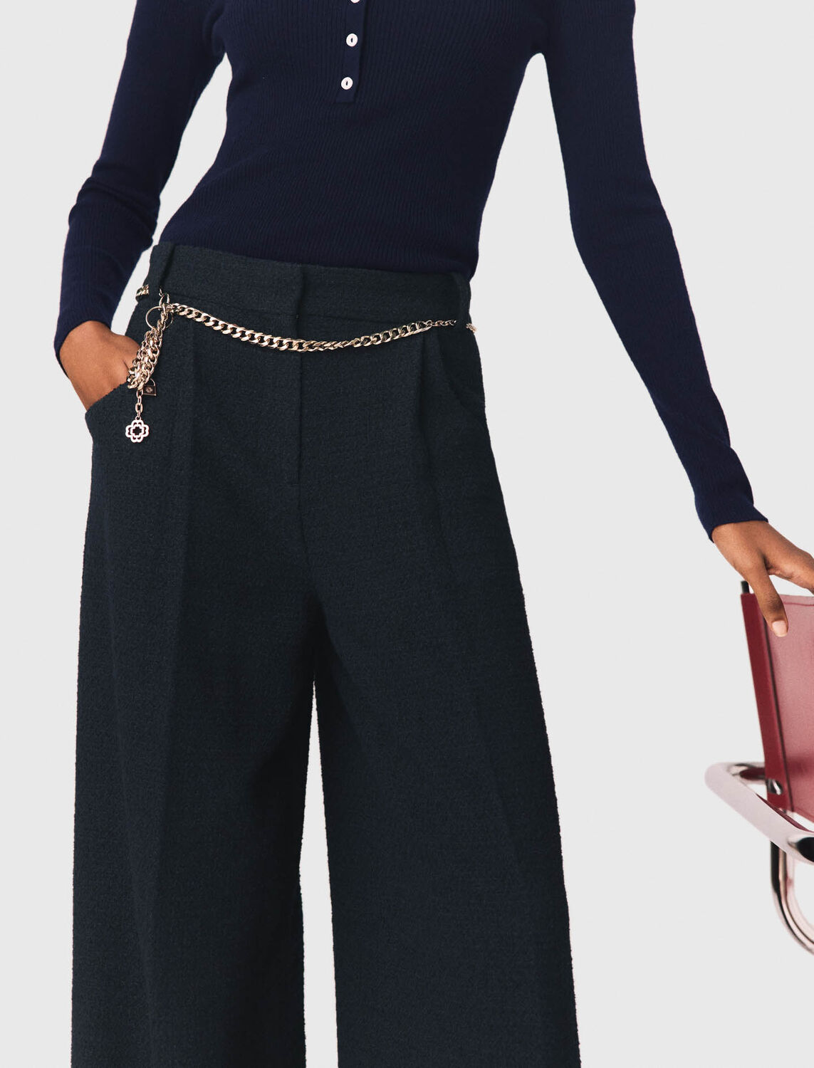 Tweed trousers : Trousers & Jeans color Navy