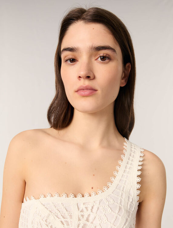 Asymmetrical crochet maxi dress -  - MAJE