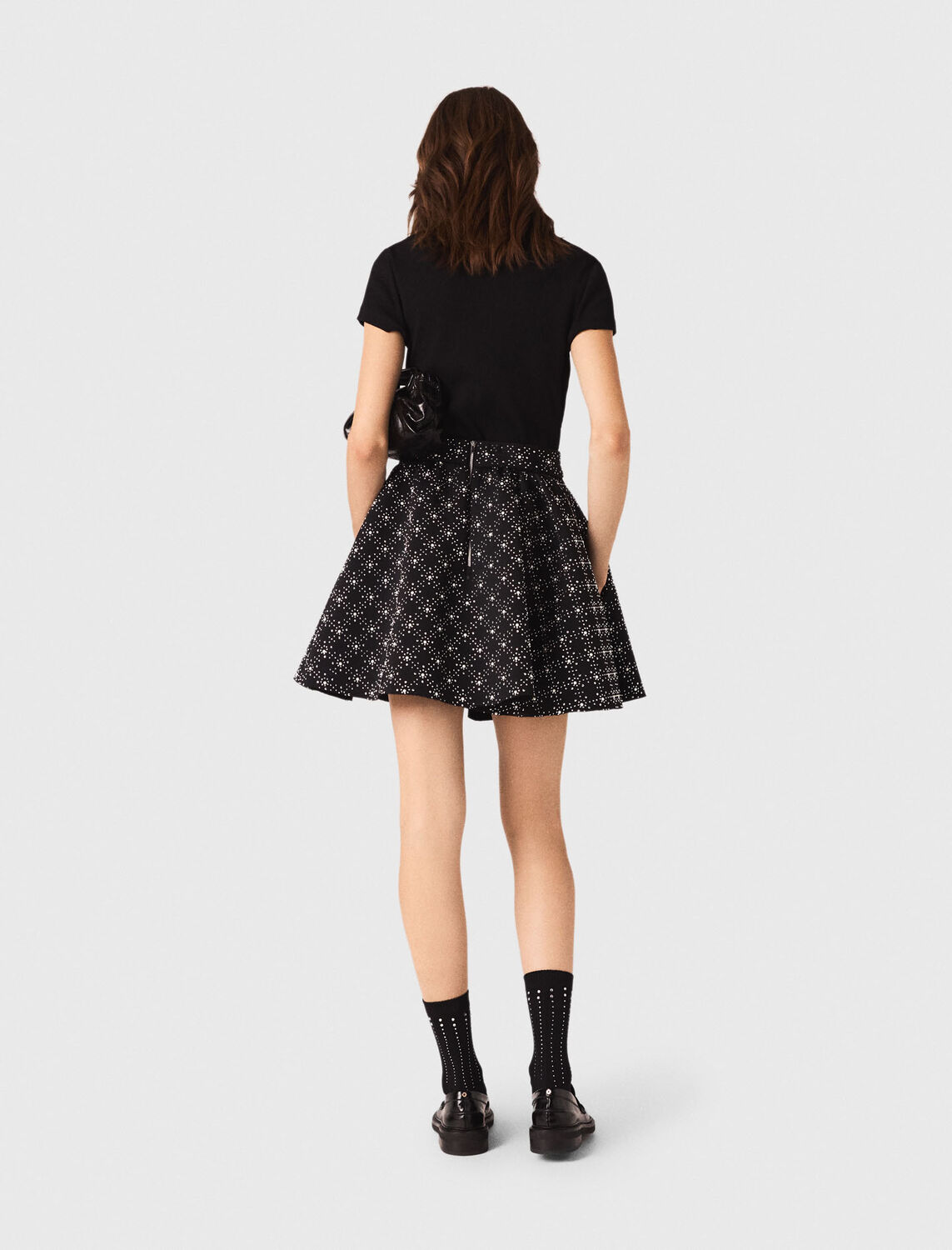 Pearl and rhinestone skater skirt - Skirts & Shorts - MAJE