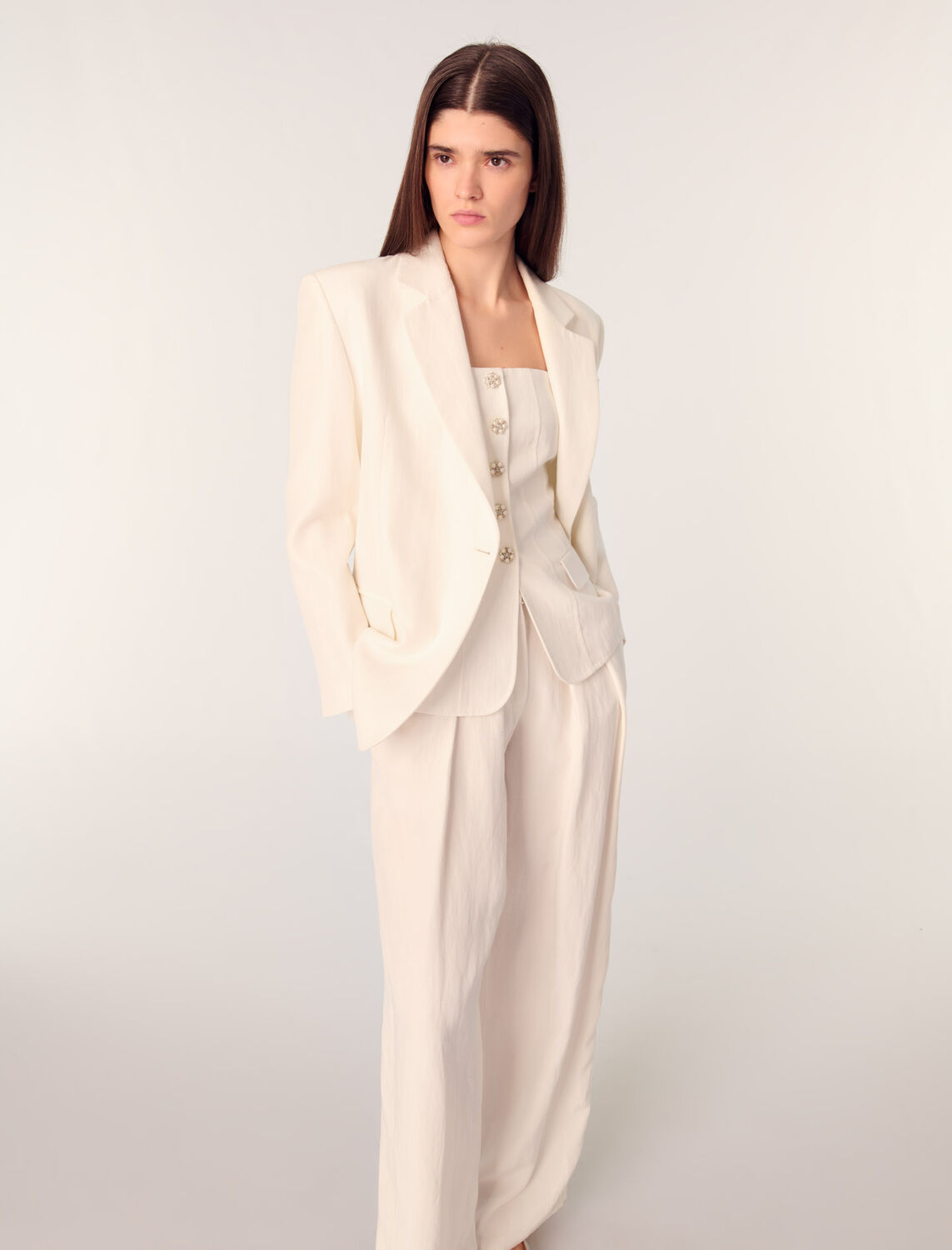 maje : readytowear-blazers 顏色 淡褐色/ECRU