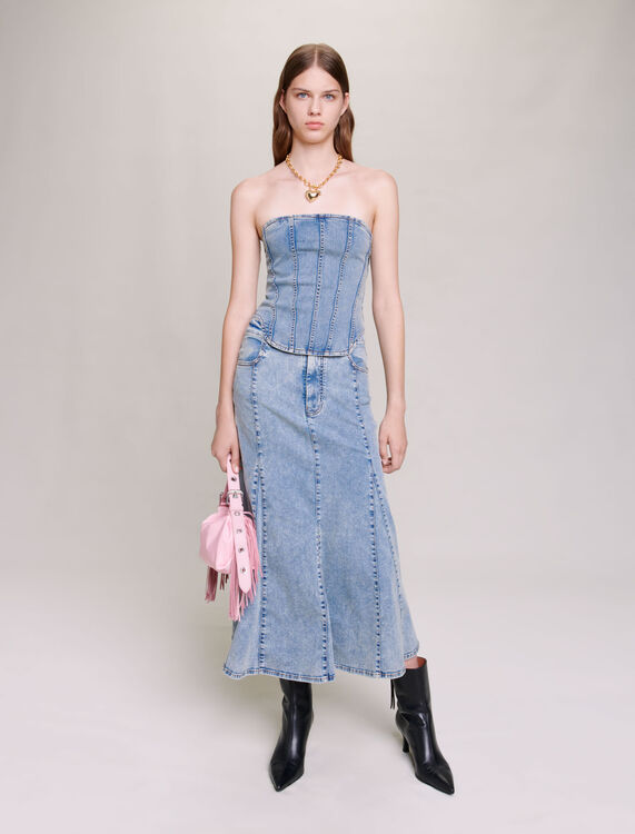Denim bustier - Tops - MAJE
