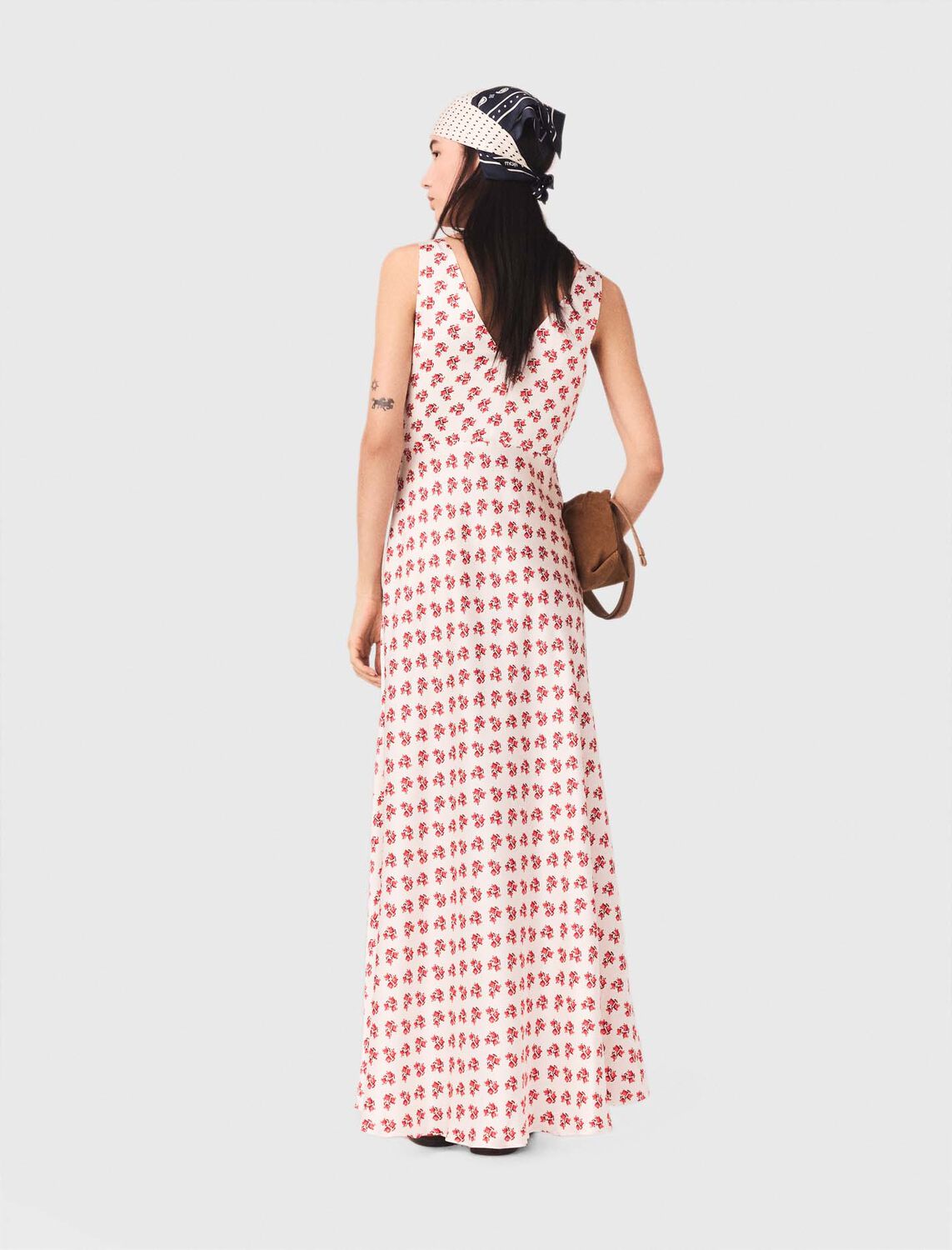 Patterned silk dress - Dresses - MAJE