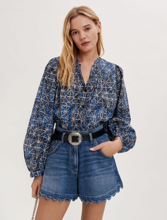 Printed cotton voile blouse - Up to 50% off - MAJE