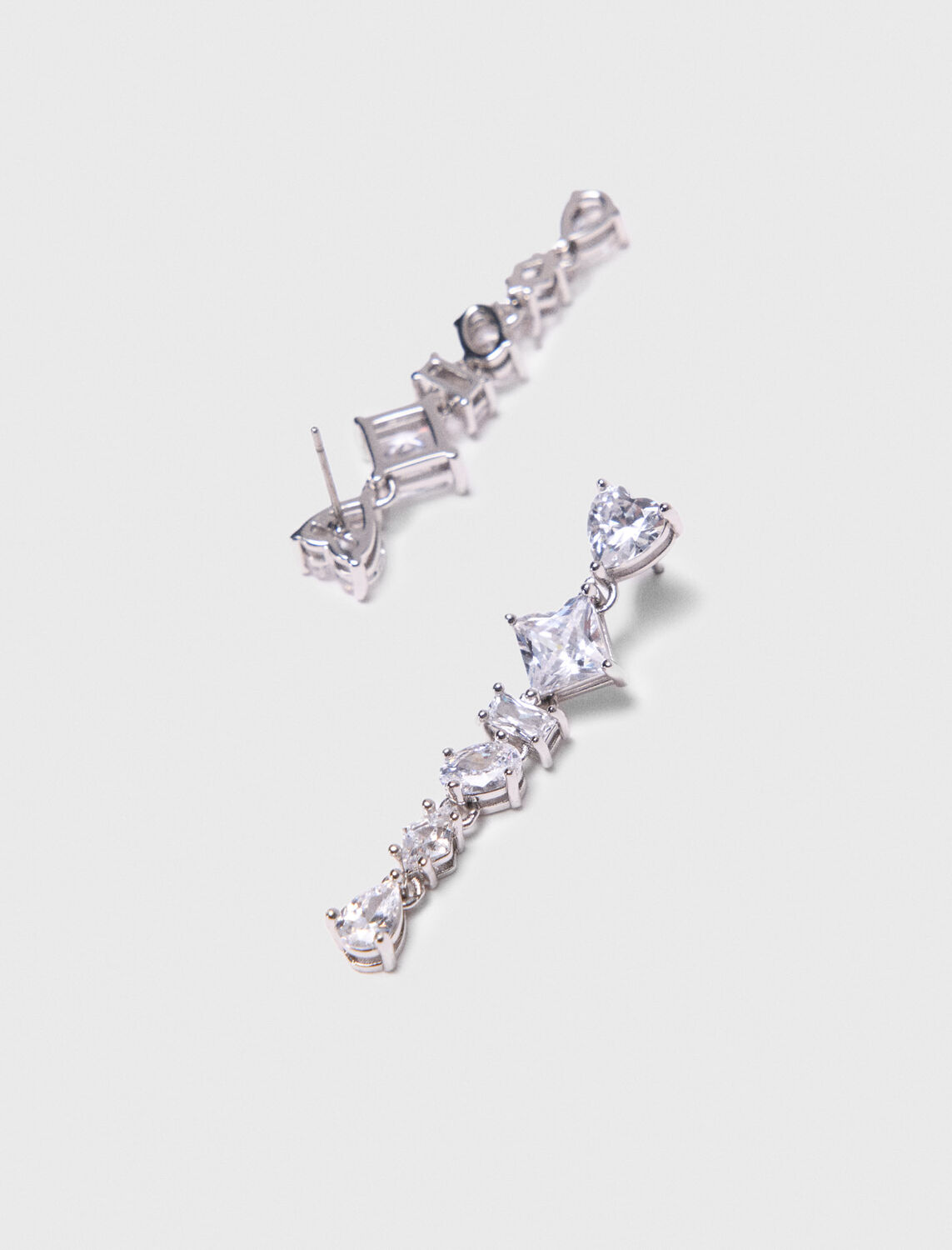 Rhinestone heart earrings : Jewelry color Caramel