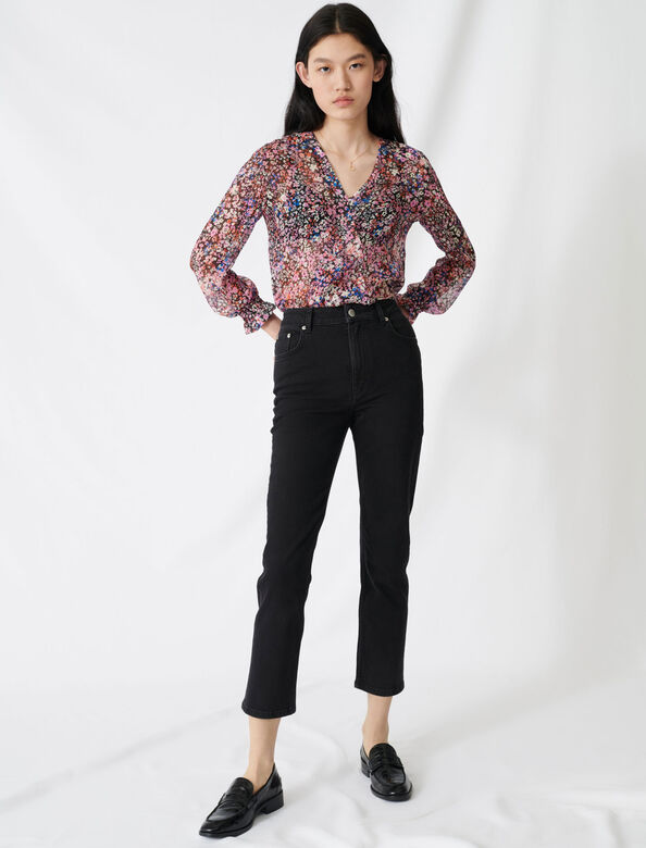 Mom-style high-waisted straight jeans : Trousers & Jeans color 