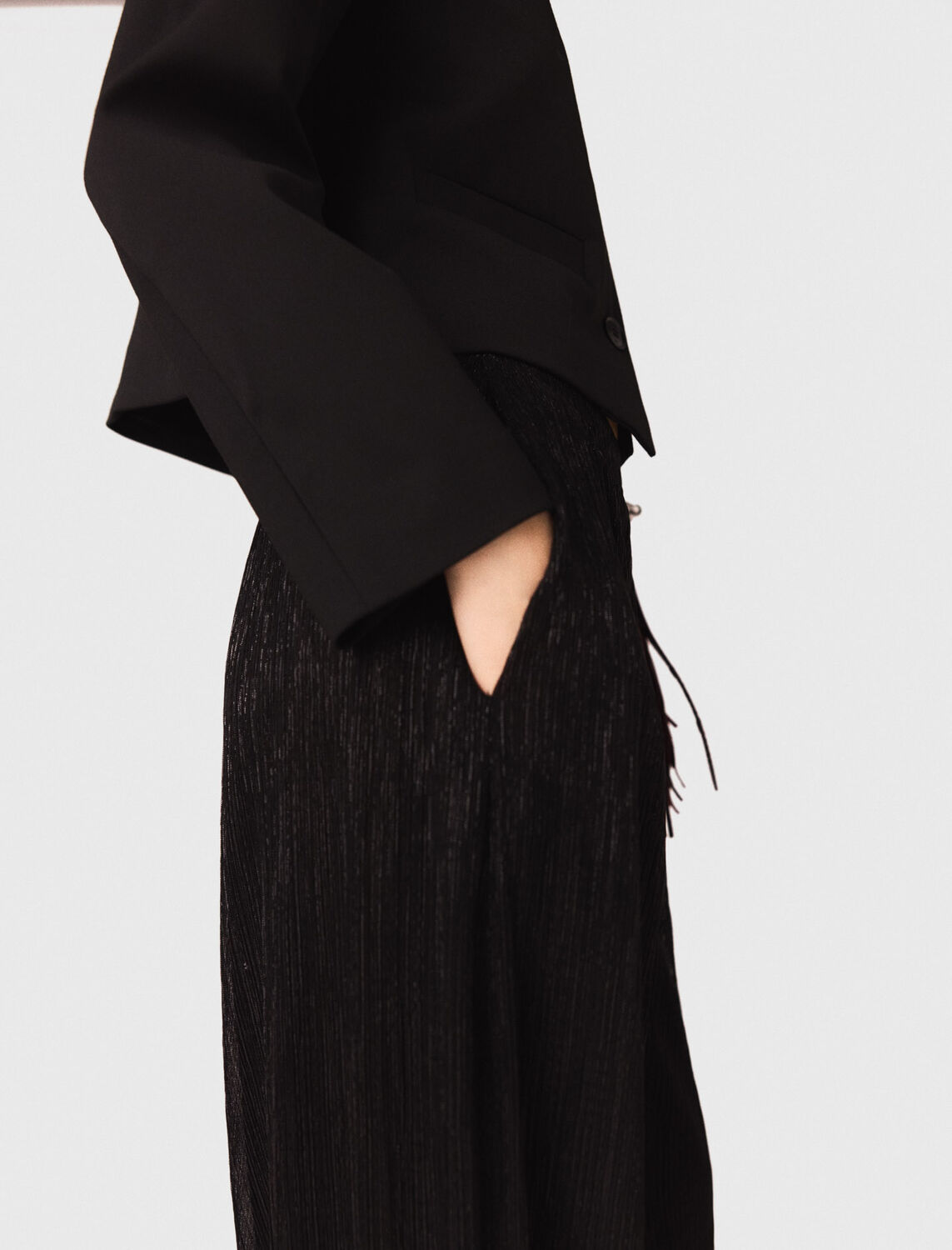 Metallic harem trousers : Trousers & Jeans color Black