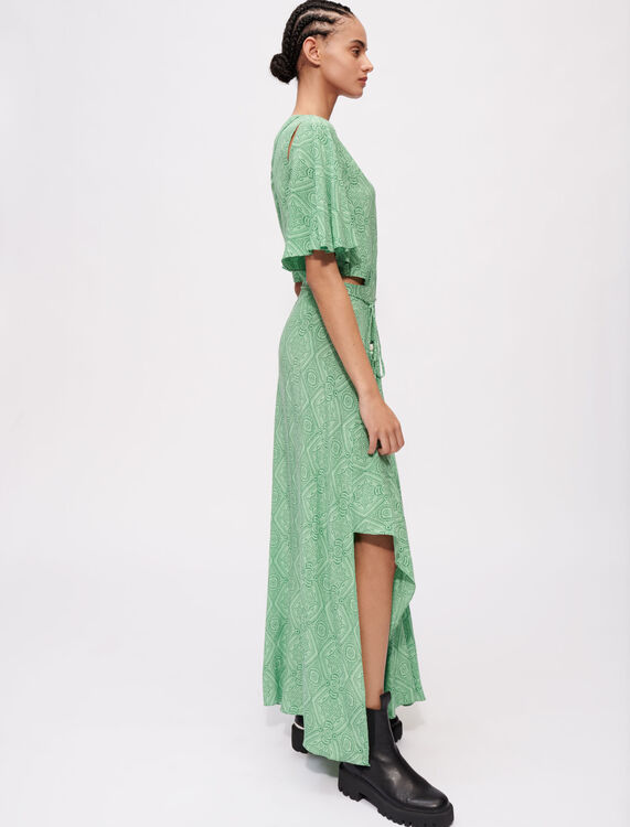 Fluid printed scarf dress - Dresses - MAJE