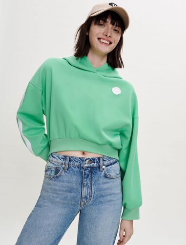 Hooded sweatshirt : Tops color Green
