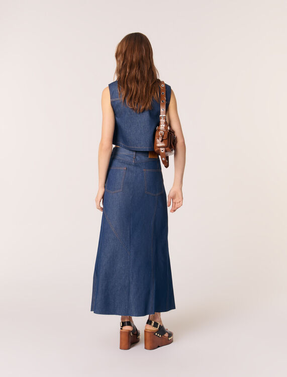 Denim cropped jacket -  - MAJE