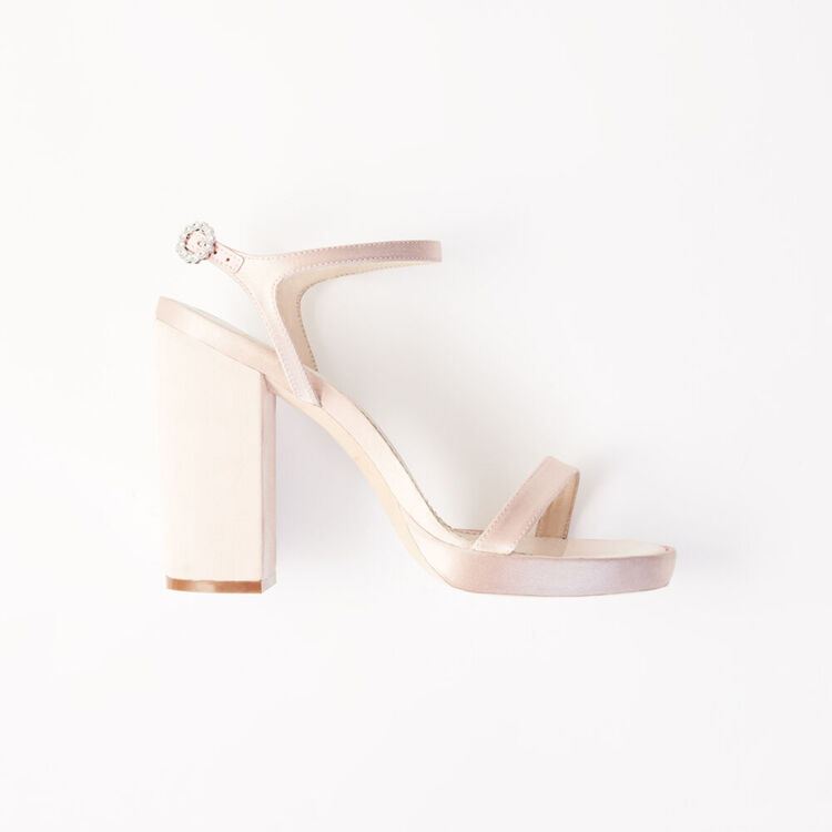 Satin heeled sandals - Shoes - MAJE