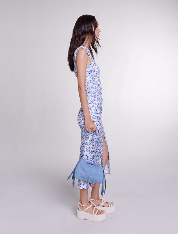 Patterned maxi dress : Dresses color small blue flower print