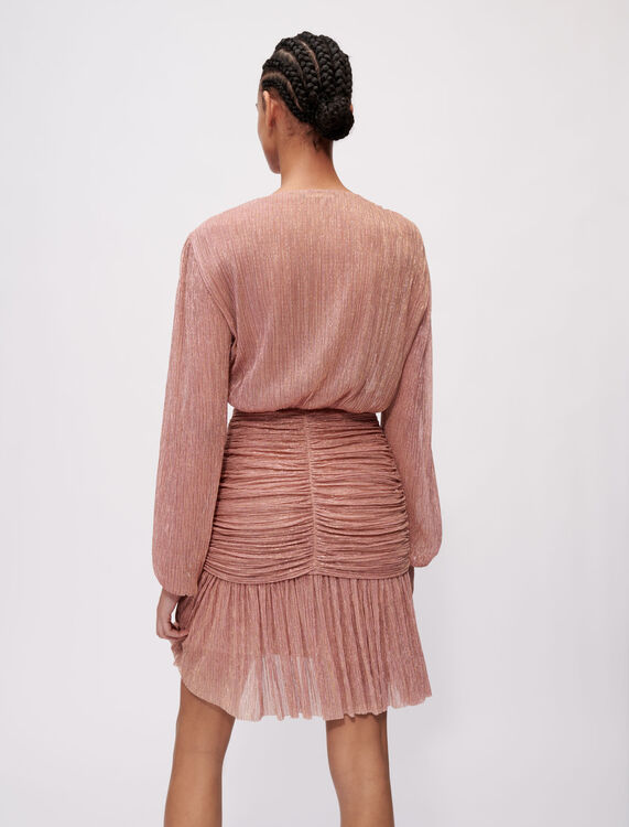 Full lamé gathered dress - Dresses - MAJE