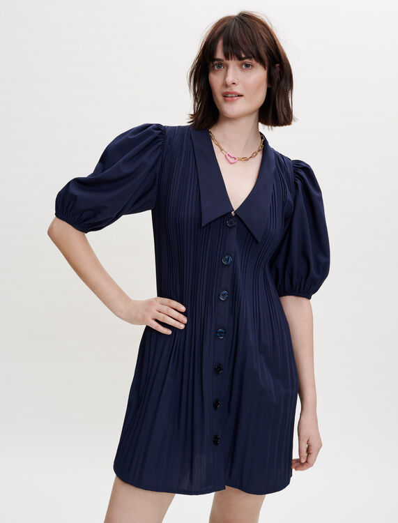 Pleated dress with collar - Dresses - MAJE