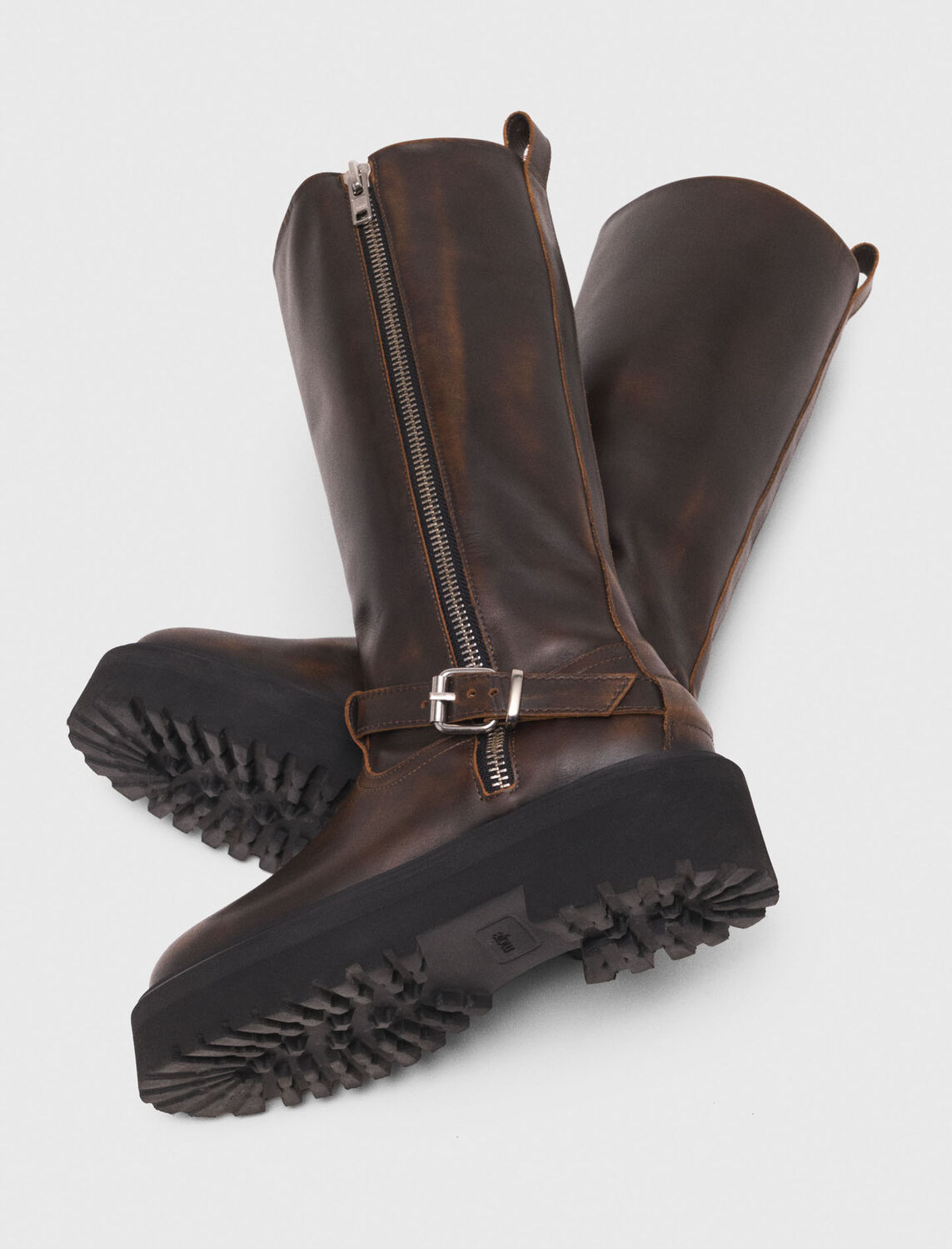 Leather biker boots - Booties & Boots - MAJE