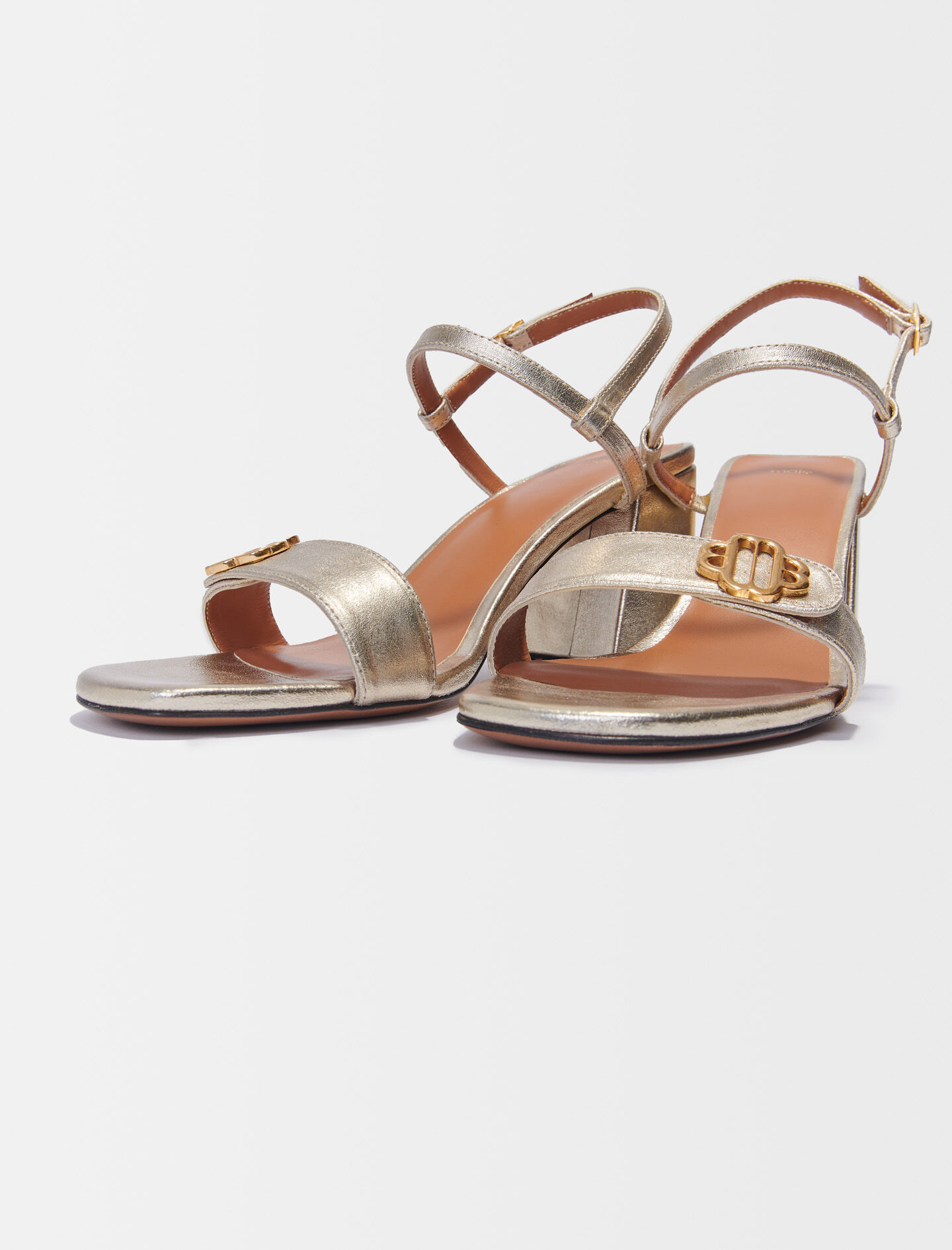 maje gold sandals