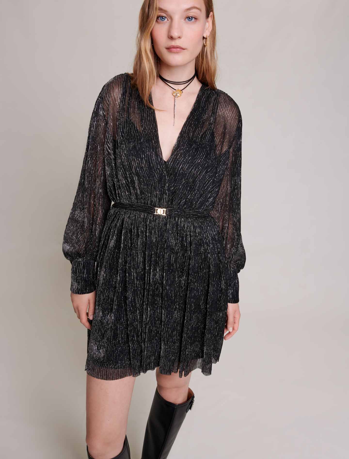 123RUBINI Short metallic dress Dresses Maje
