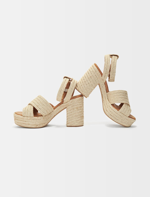 Jute canvas sandals -  - MAJE