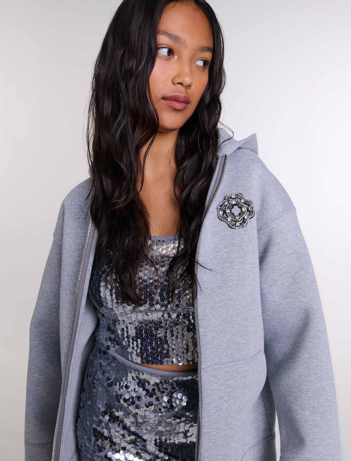 Structured zip-up sweatshirt : Fall-Winter Collection color 