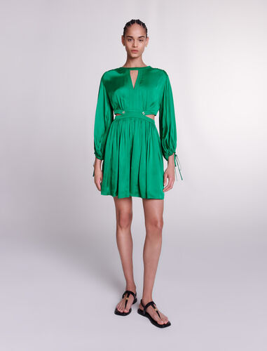 Short satin-look dress : View All color Green
