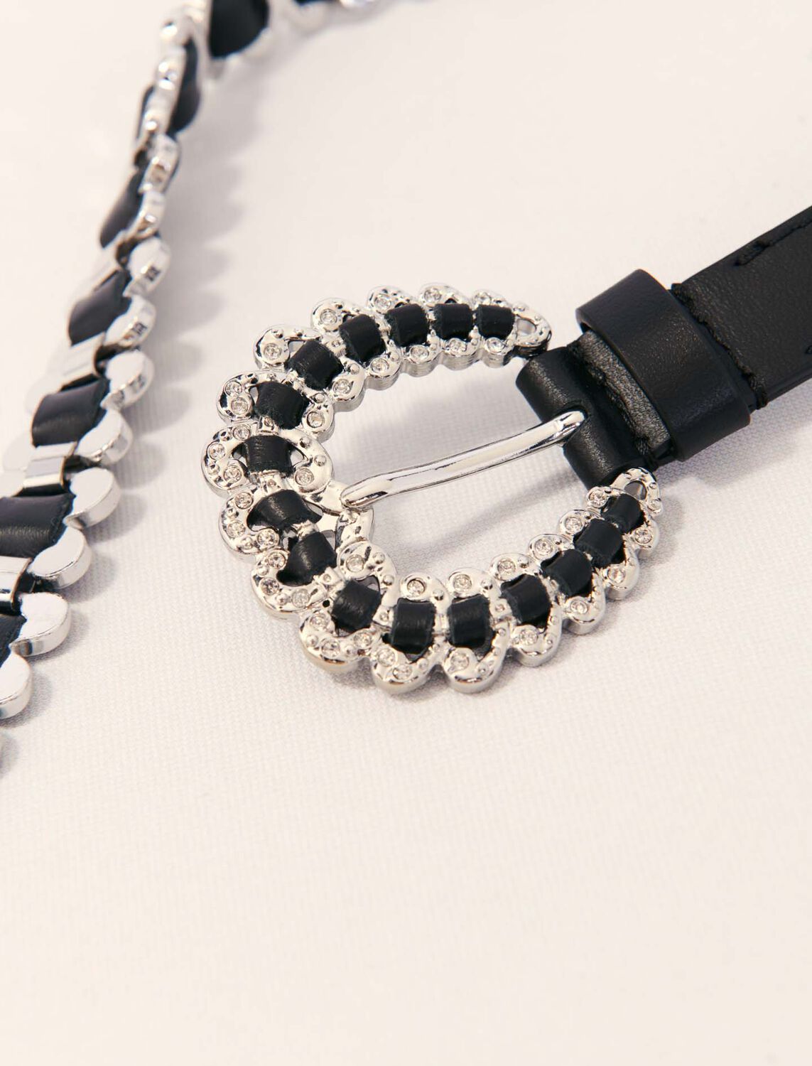Mixed jewellery buckle chain belt - Belts - MAJE