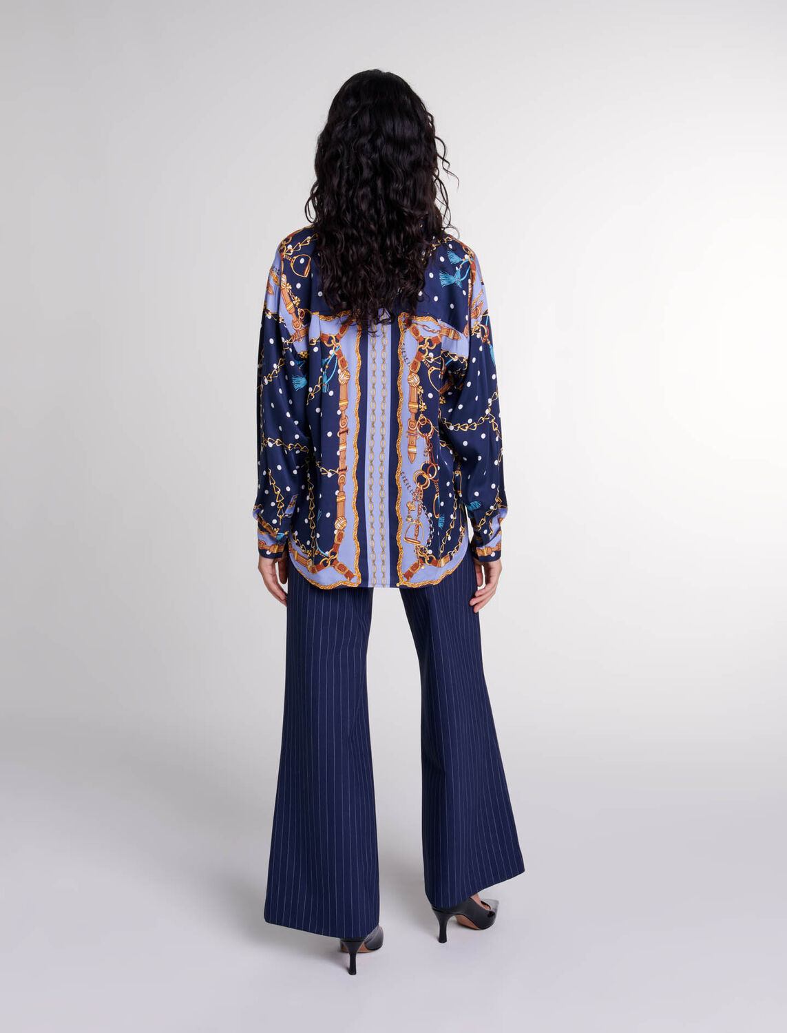 Satin-effect patterned shirt - Fall-Winter Collection - MAJE