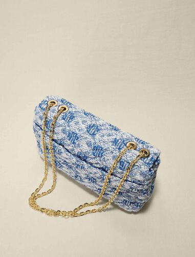 Embroidered tweed bag : Shoulder bags color Blue